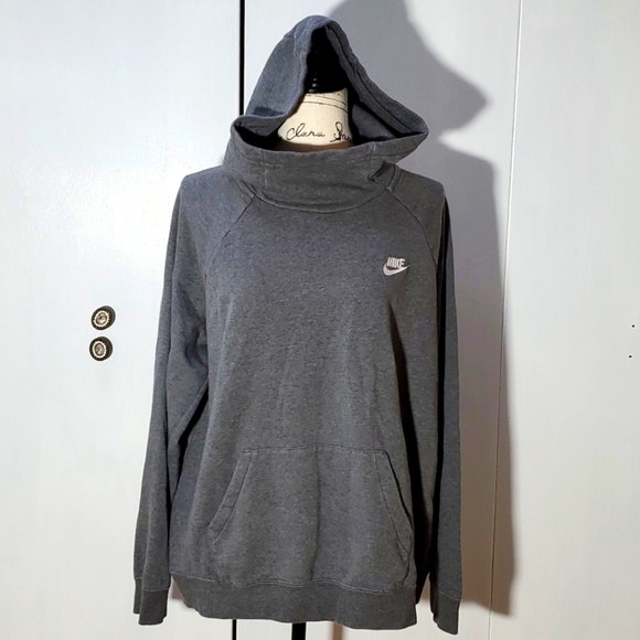 Nike- Mens Gray Hooded Sweatshirt Logo athleisure Athletic Sz.XL - Picture 1 of 8